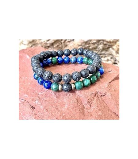 Bracelet turquoise Africaine et basalte