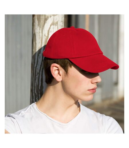 Result Unisex Low Profile Heavy Brushed Cotton Baseball Cap (Pack of 2) (Red)