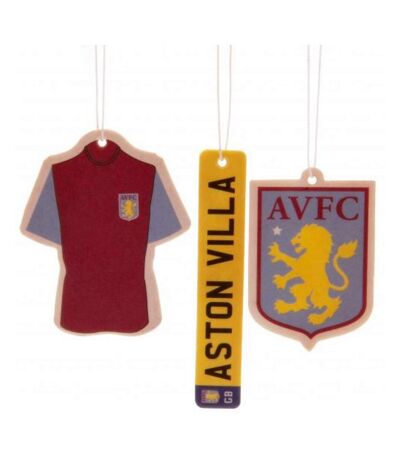 Aston Villa FC Air Freshener (Pack of 3) (Claret Red/Sky Blue/Yellow) (One Size)