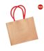 Lot de 2  21 litres taille unique naturel/rouge vif Sac de courses classique en jute Westford Mill-1