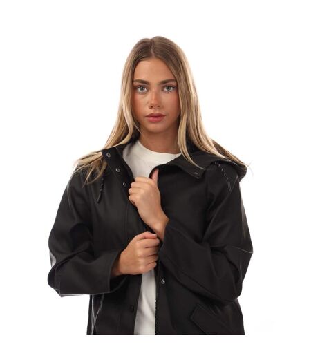 Womens/ladies Malou Coated Raincoat Black Vero Moda
