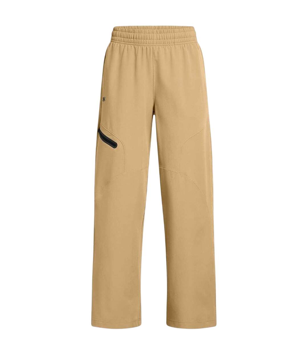 Womens/ladies Unstoppable Woven Zip Pocket Relaxed Fit Joggers Brown Under Armour-1