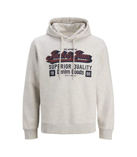 Mens Denim Goods Hoodie White Melange Jack And Jones