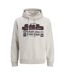Mens Denim Goods Hoodie White Melange Jack And Jones-2