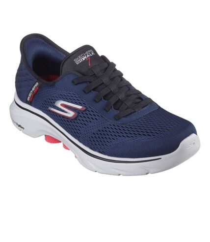 Skechers Mens Go Walk 7 - Free Hand Sneakers (Navy/Red) - UTFS10527