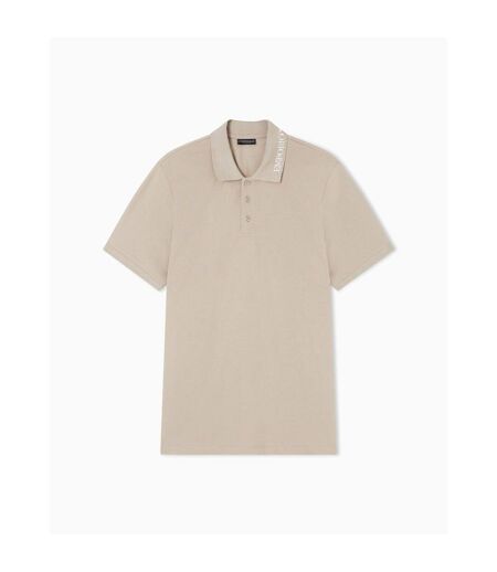 Mens Short-sleeved Polo Shirt Taupe Emporio Armani EA7