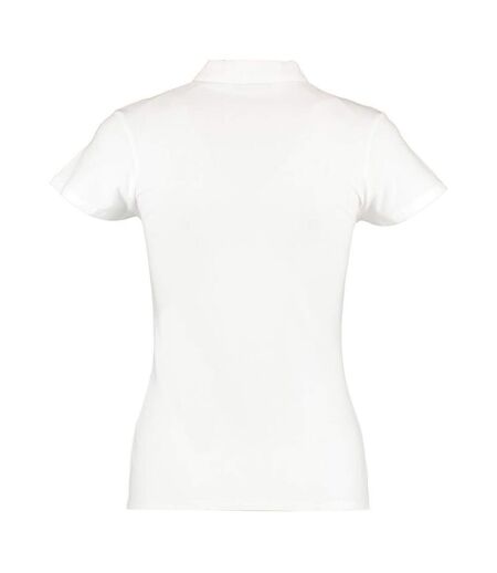 T-shirt à manches courtes et col mandarin femme blanc Kustom Kit