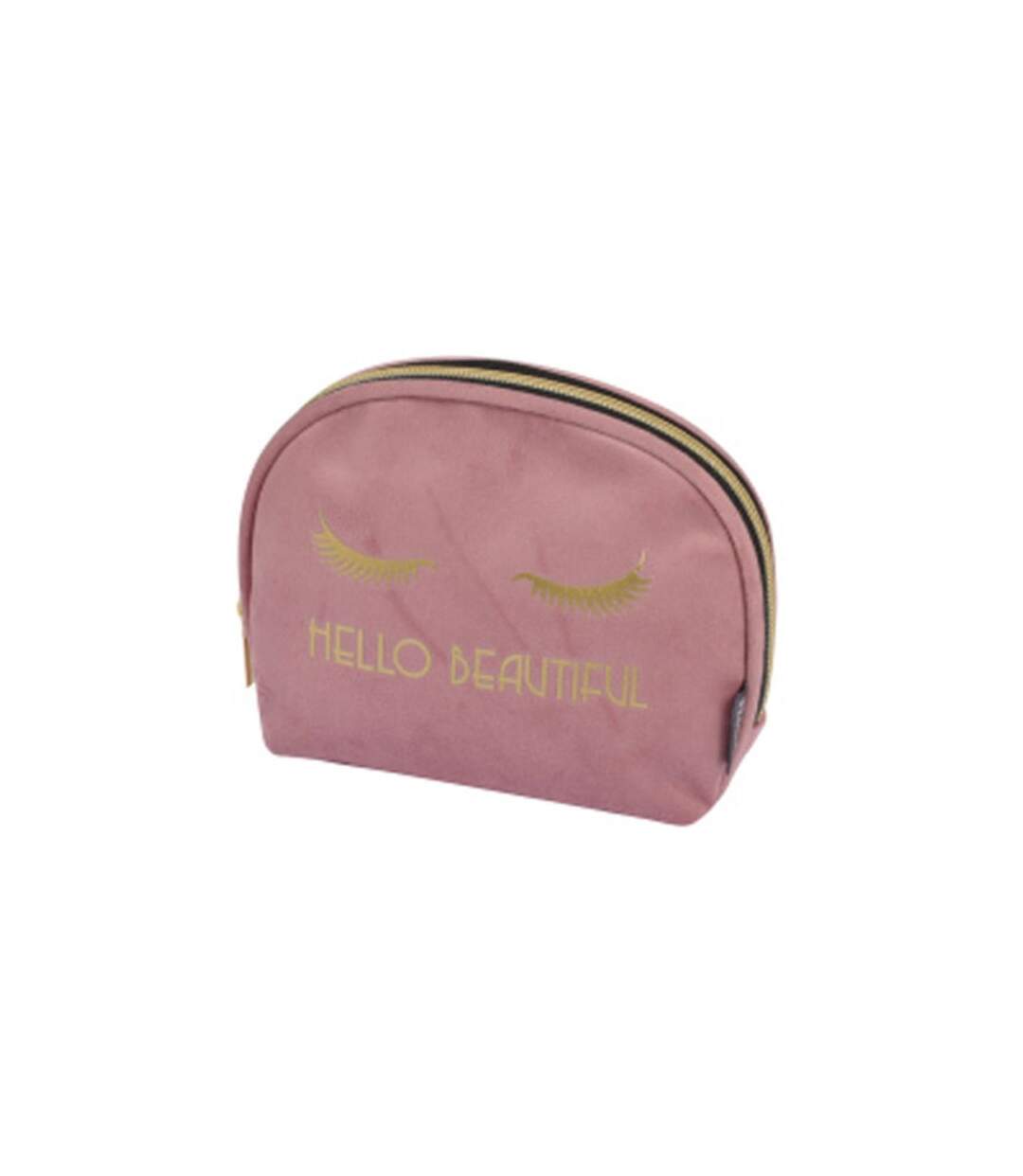 Pochette Cosmétique Velours Hello 15cm Rose-1