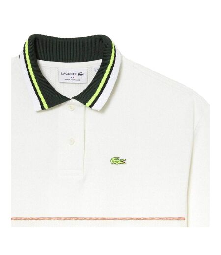 Robe Polo Motif/style À Rayures Femme Crème Lacoste