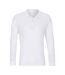 Unisex Adult Planet Long-sleeved Polo Shirt White SOLS-1