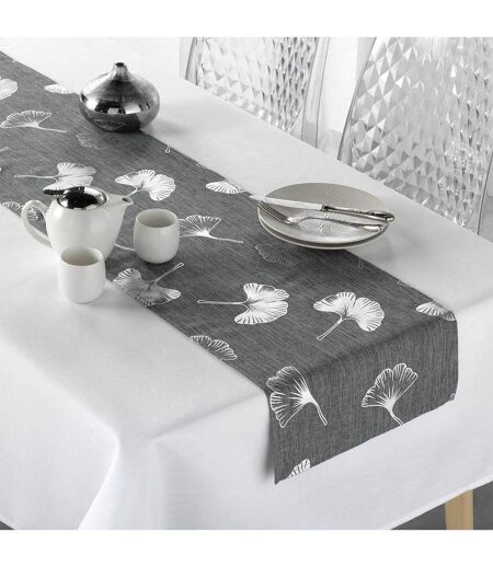 Nappe & Chemin de Table Euphoria 140x250cm Gris & Argent