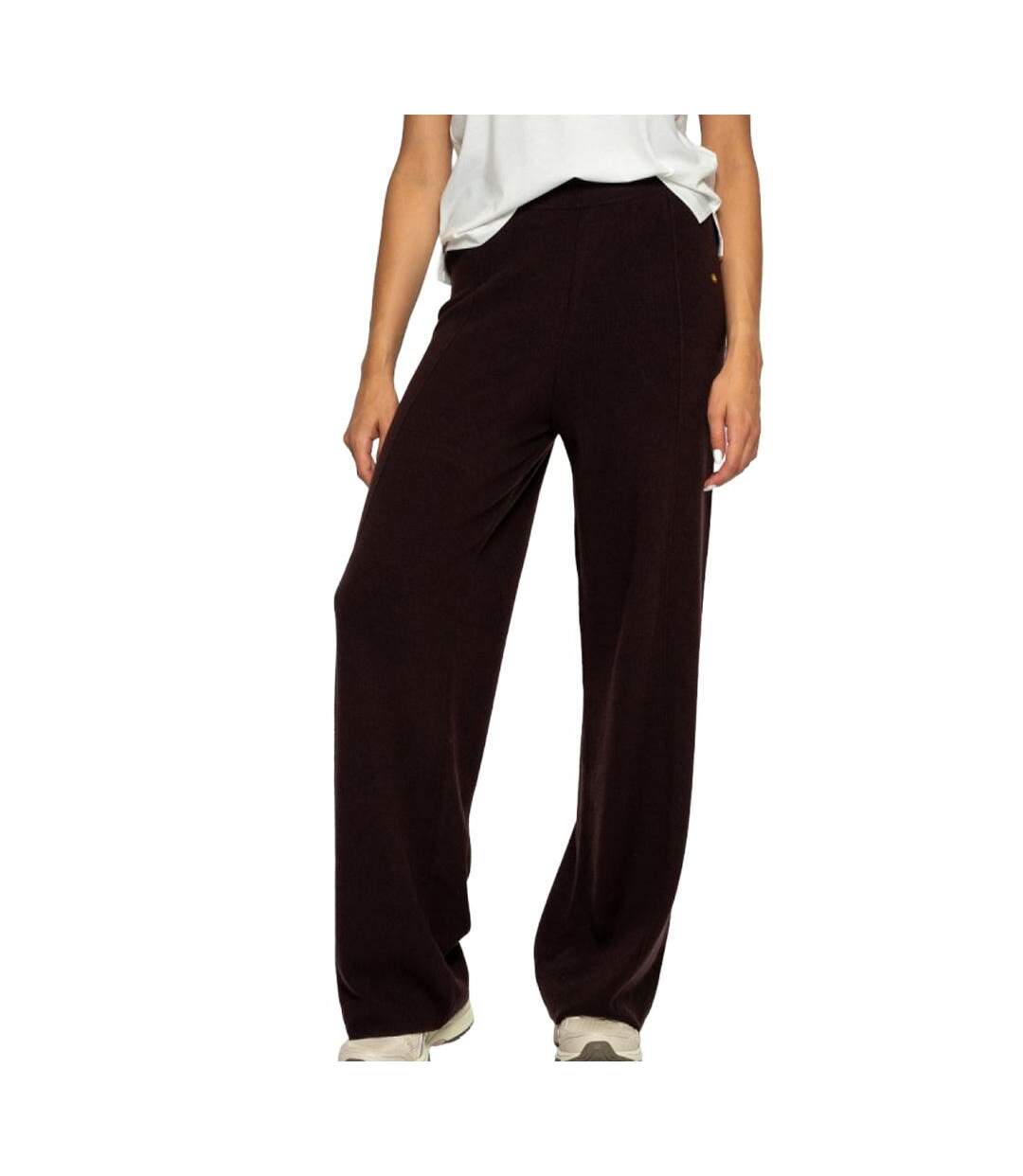 Pantalon fluide marron  soul studio knitwear-1