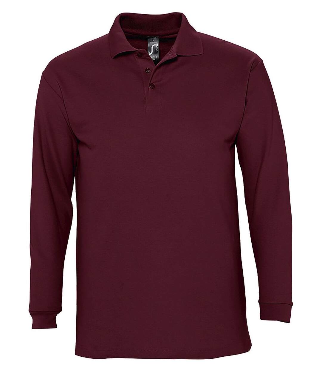 Polo manches longues - Homme - 11353 - rouge bordeaux