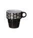 Lot de 6 Mugs sur Rack Ethnik 26cl Noir & Blanc-5
