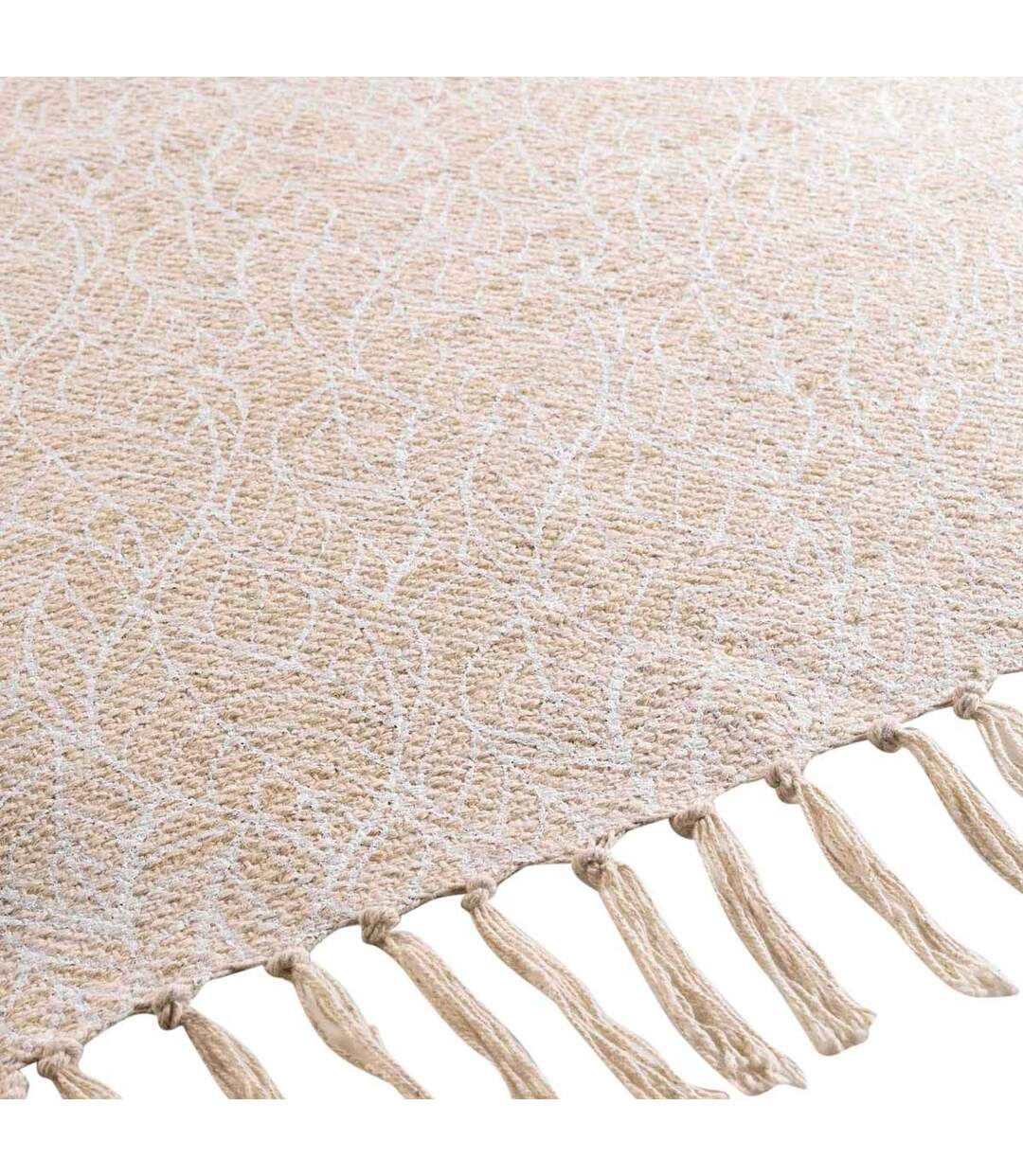 Tapis Déco à Franges Kalinda 120x170cm Blanc-2