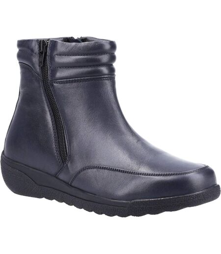Fleet & Foster Womens/Ladies Morocco Twin Zip Leather Ankle Boots (Navy) - UTFS8171
