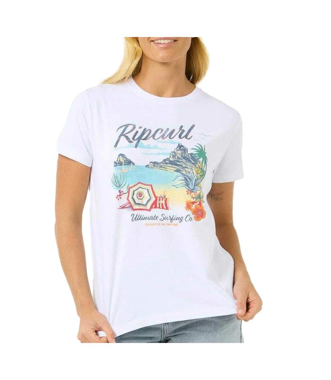 T-Shirt blanc femme rip curl crystal standard-1