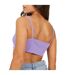 Womens/ladies Rib Knit Crop Top Deep Lilac Brave Soul-3