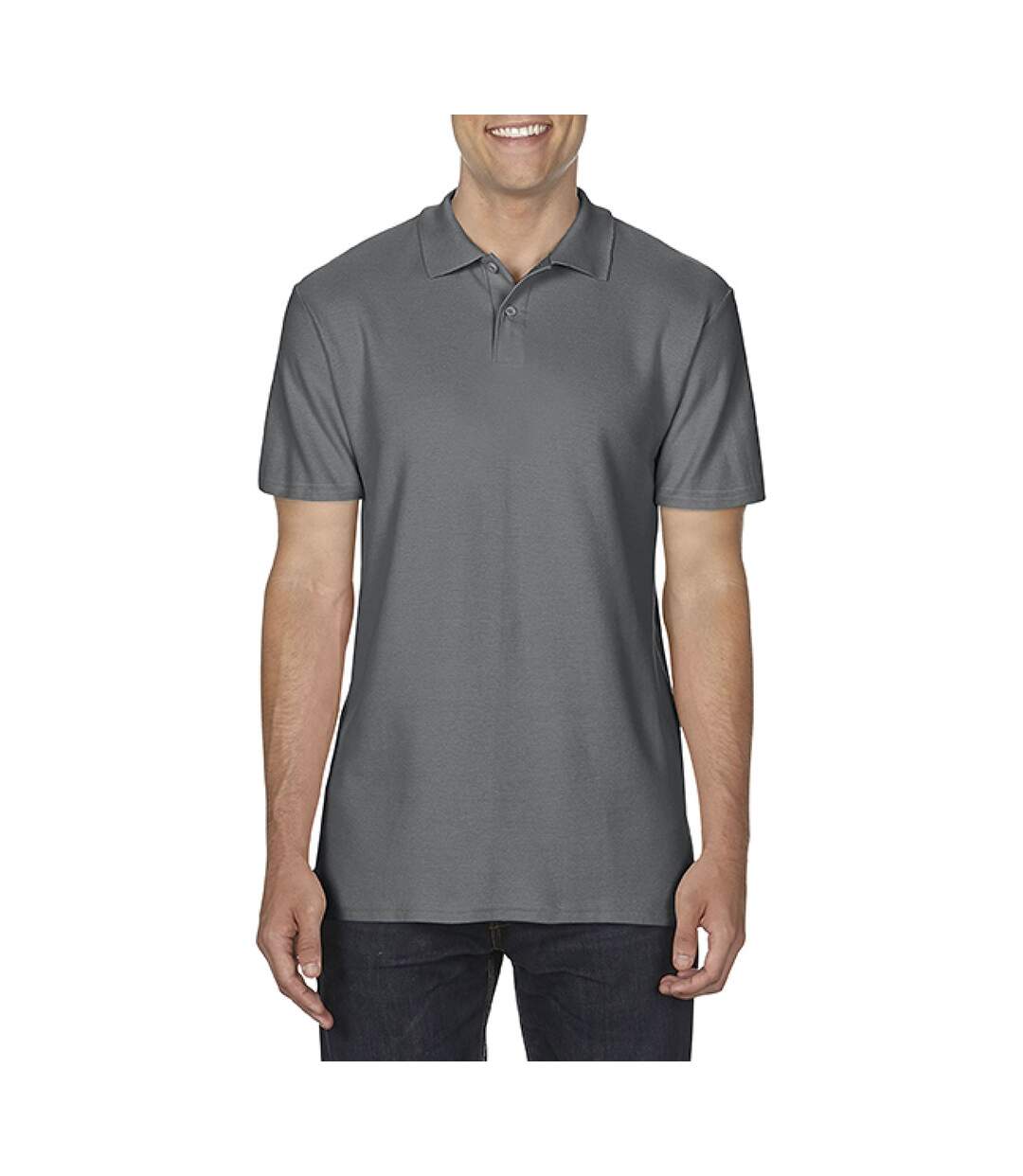 Gildan Softstyle Mens Short Sleeve Double Pique Polo Shirt (Charcoal)