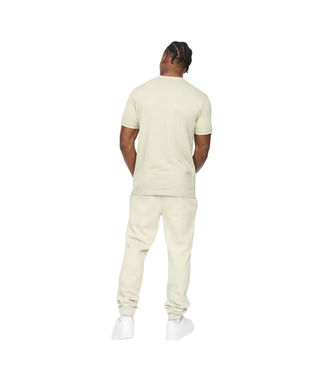 Mens Preece T-shirt Light Olive Crosshatch-3
