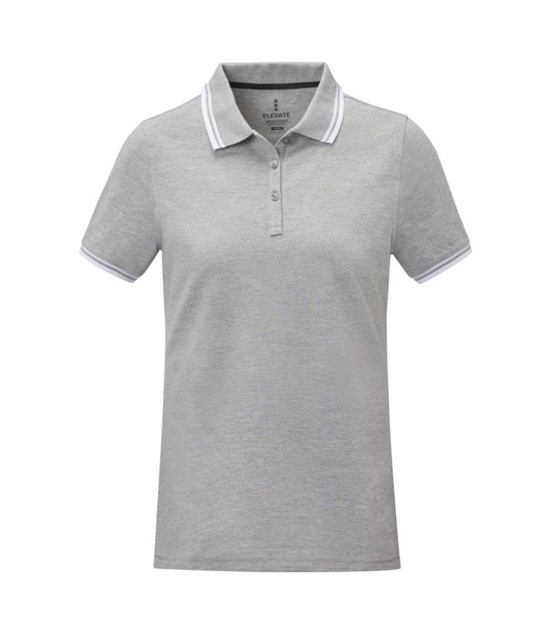 Womens/ladies amarago short-sleeved polo shirt heather grey Elevate-1