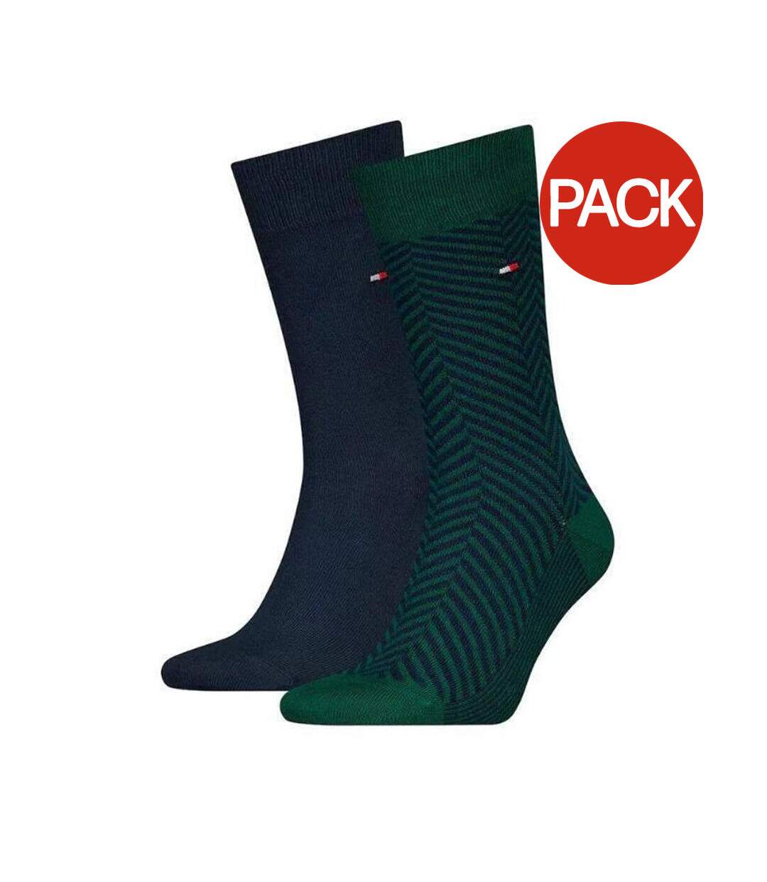 Chaussettes Motif/style Rayures Contrastées Homme Bleu Marine Vert Tommy Hilfiger-1