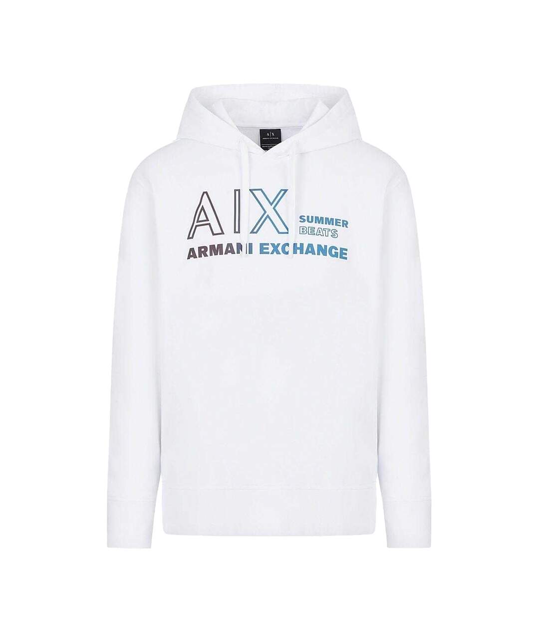 Mens Logo Hoodie White Armani Exchange-2