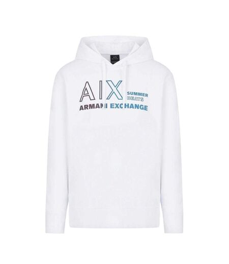 Mens Logo Hoodie White Armani Exchange