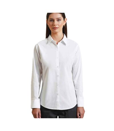 Premier Womens/Ladies Supreme Heavy Poplin Long Sleeve Work Shirt (White) - UTRW2818