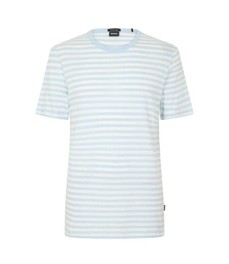 Polo Manches Courtes Motif/style Détail Contrasté Homme Bleu Pastel Boss