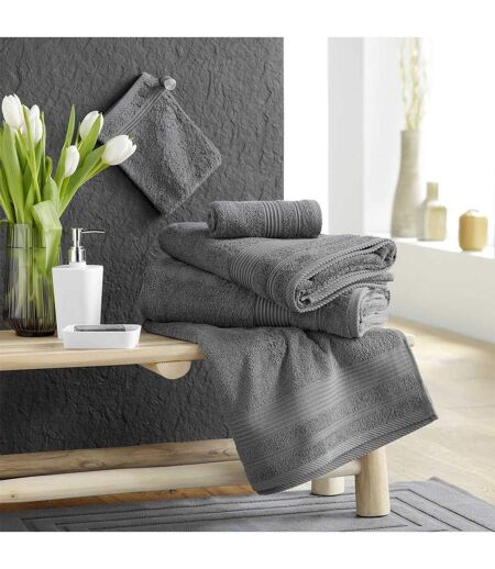 Lot de 2 Gants de Toilette Tendresse 15x21cm Anthracite