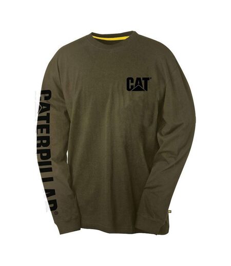 T-shirt Manches Longues Homme Vert Foncé Caterpillar