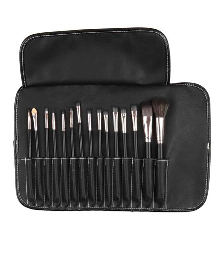 Trousse à Maquillage 15 Pinceaux 23cm Noir