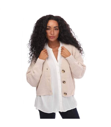 Cardigan Carol Nice Femme Beige Gris Only