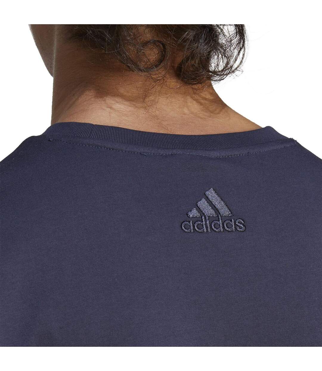 Mens Essentials Logo Cotton T-shirt Navy Adidas-4