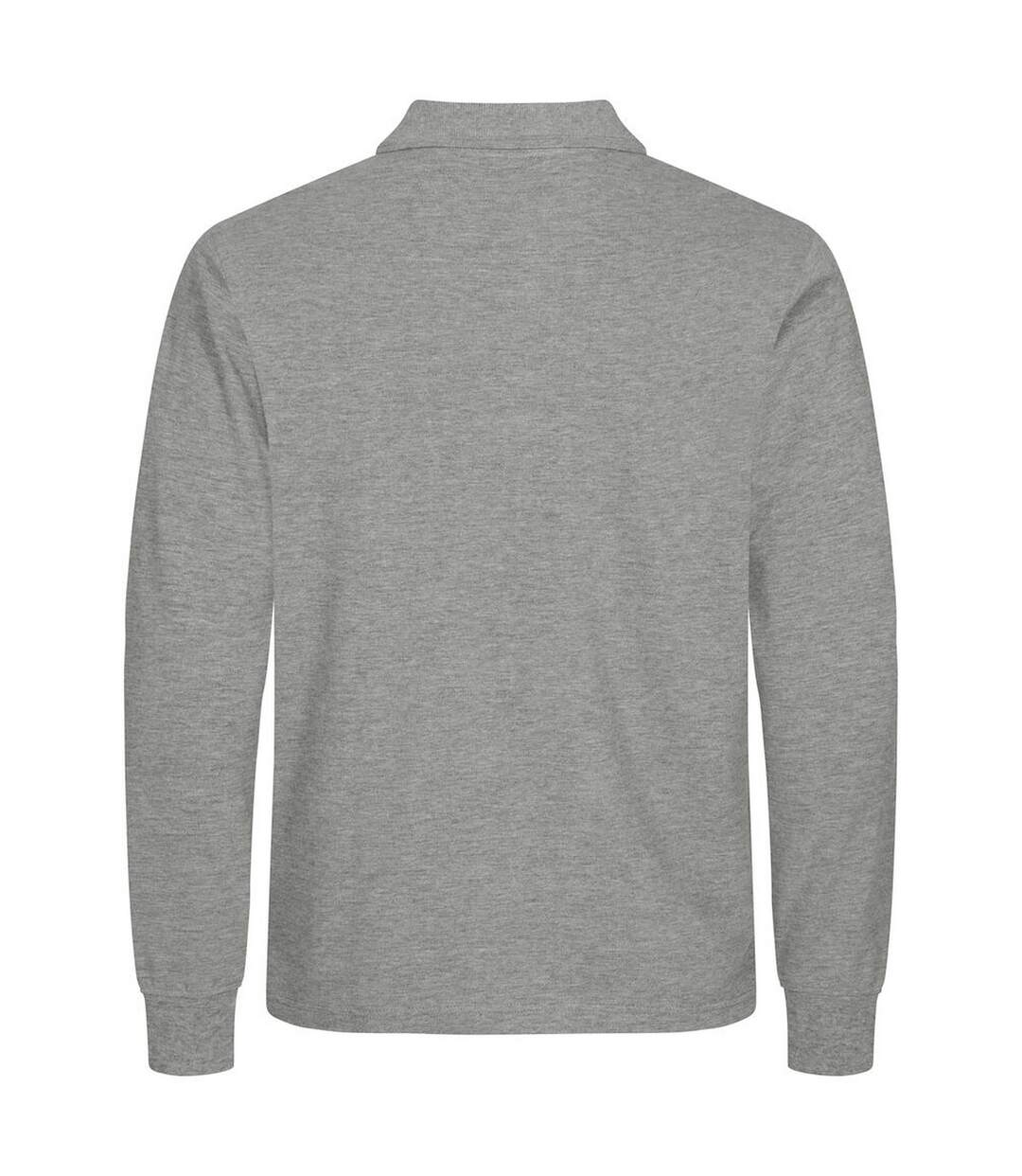 Mens Manhattan Polo Shirt Grey Melange Clique-2