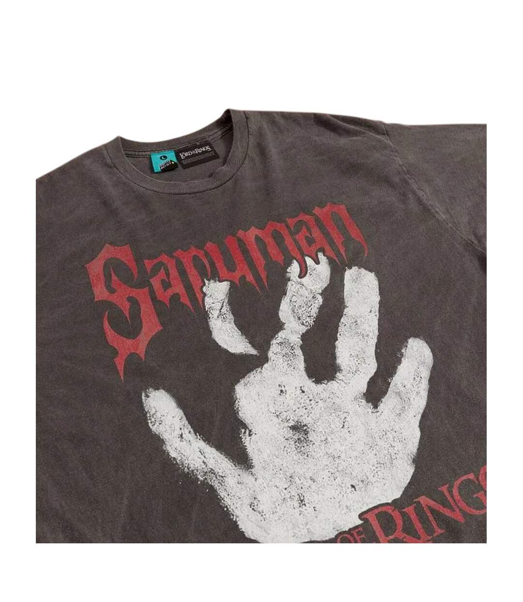 T-shirt Motif Saruman Motif/style Main Adulte Noir Charbon The Lord Of The Rings-4