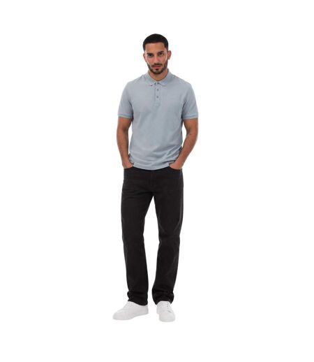Mens Logo Pique Polo Shirt Blue Hugo