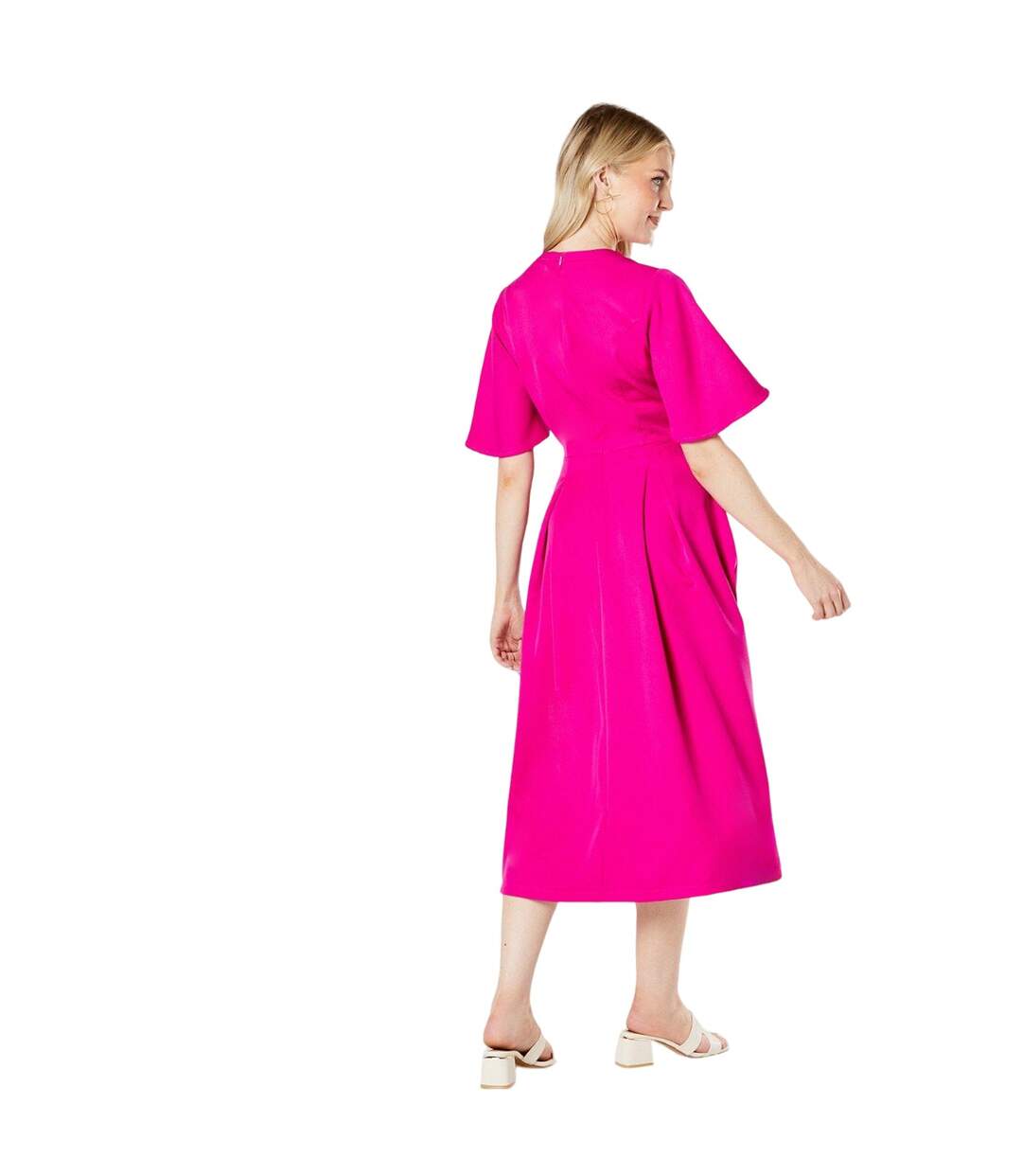 Robe mi-longue femme rose Principles