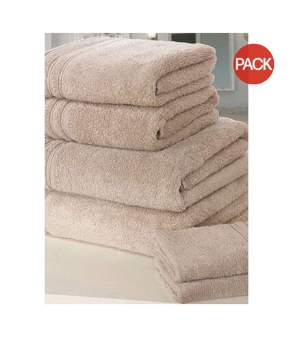 Pack of 6  So soft towel set  one size taupe Rapport