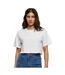 Build Your Brand Womens/Ladies Oversized Short-Sleeved Crop Top (White) - UTRW9837