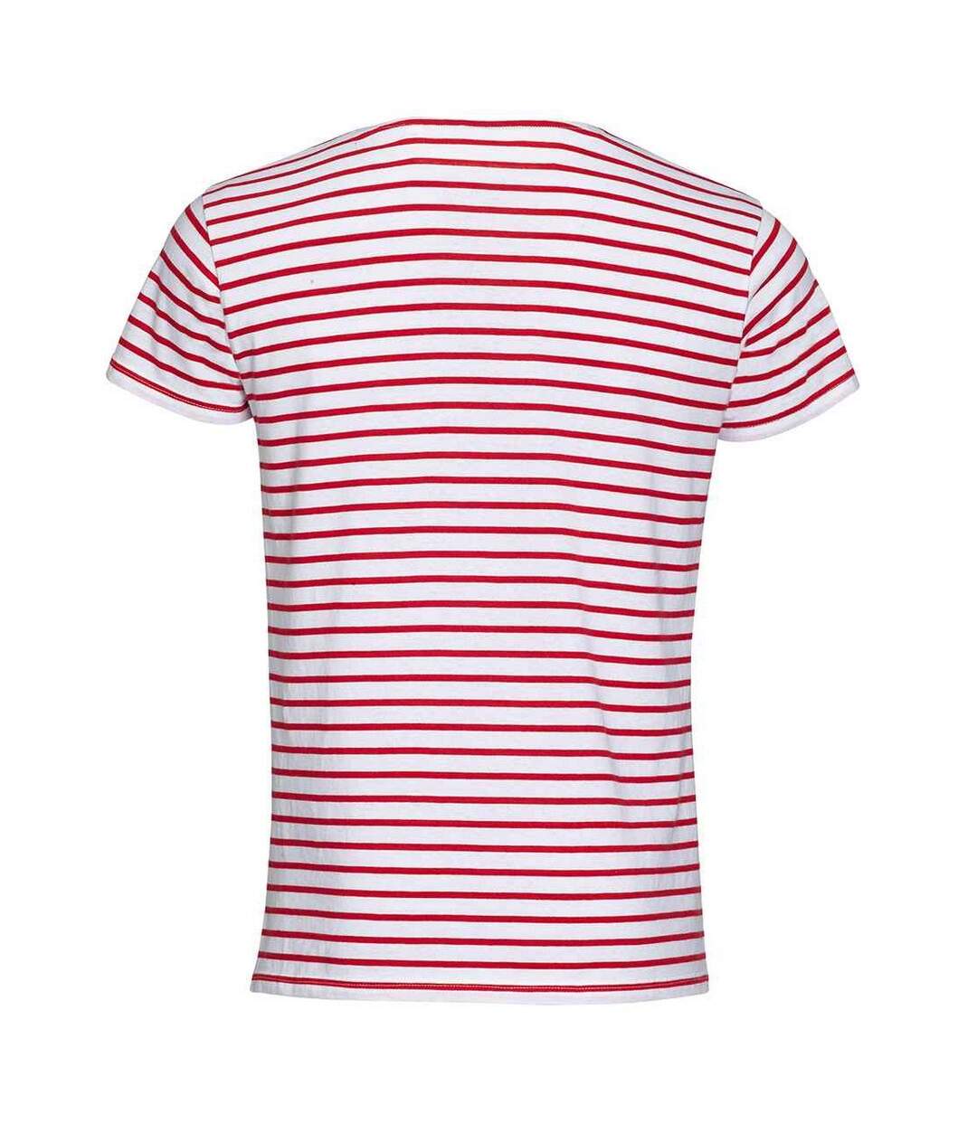 T-shirt Miles Homme Blanc Rouge SOLS-2