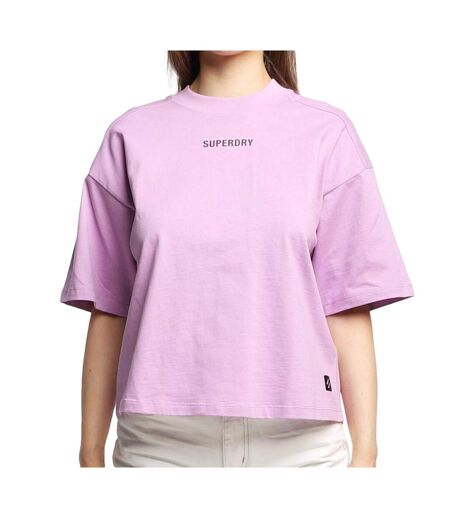 T-shirt Violet Femme Superdry Tech Boxy - 38