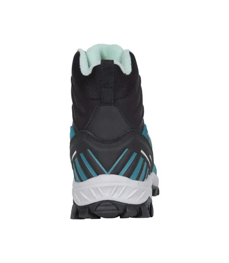 Womens/ladies Leather Waterproof Thermal Hiking Boots Dark Teal Mountain Warehouse