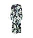 Robe Portefeuille Manches Longues Motif/style Imprimé Intégral Femme Bleu Foncé Biba-3