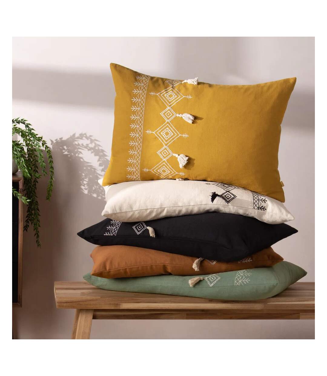 Pritta tassel cushion cover 40cm x 60cm mustard Furn