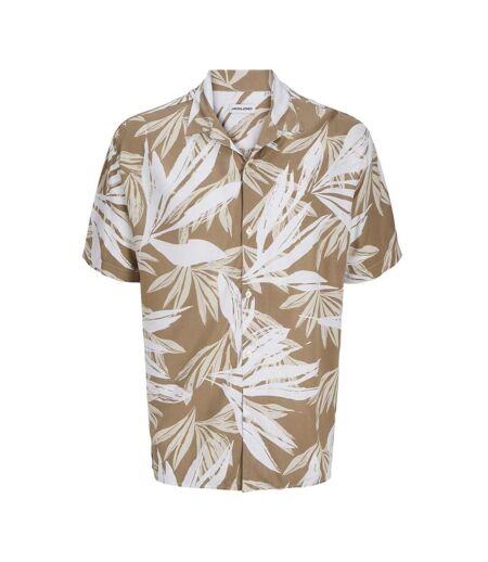Chemise beige/blanche homme jack & jones jjejeff