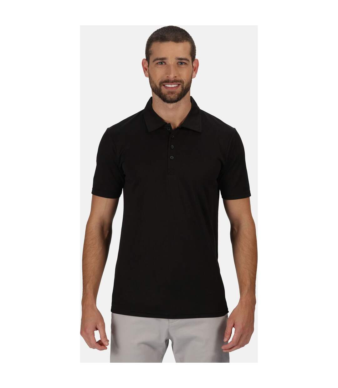 Mens Honestly Made Recycled Polo Shirt Black Regatta-1