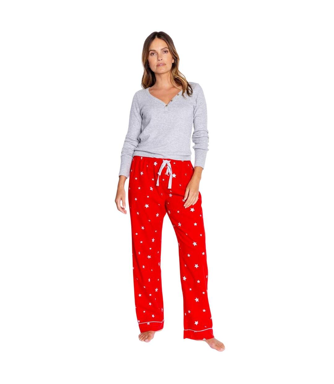 Bas De Pyjama Motif/style Imprimé Étoile En Alu Femme Rouge PJ Salvage-1
