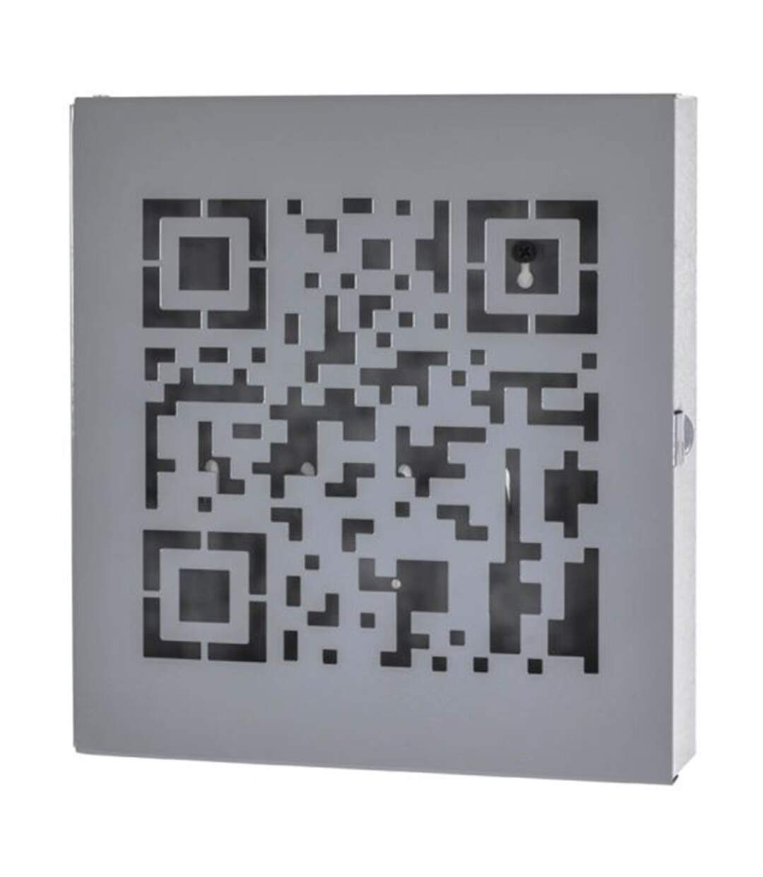 Boîte à Clés Métal QR Code 24cm Gris-1